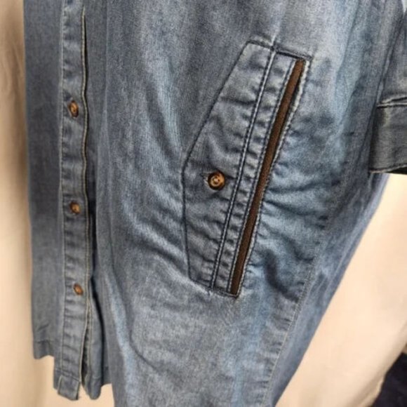Tommy Hilfiger Button Front Denim Shirt Dress w/Pockets Size 4 - Picture 5 of 8
